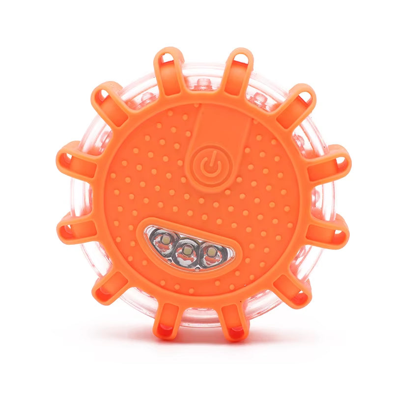 3 Pack LED Road Flares Flashing Emergency Warning Light Requires AAA Batteries Help Flash Roadside Safety Disc Magnetic Flashing