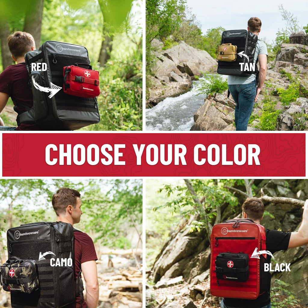 119 Pcs Comprehensive Premium Survival First Aid Kit - Medical Emergency Kit for Travel Camping Gear, Home Essentials & Outdoor Emergencies - HSA & FSA Eligible Survival Kit