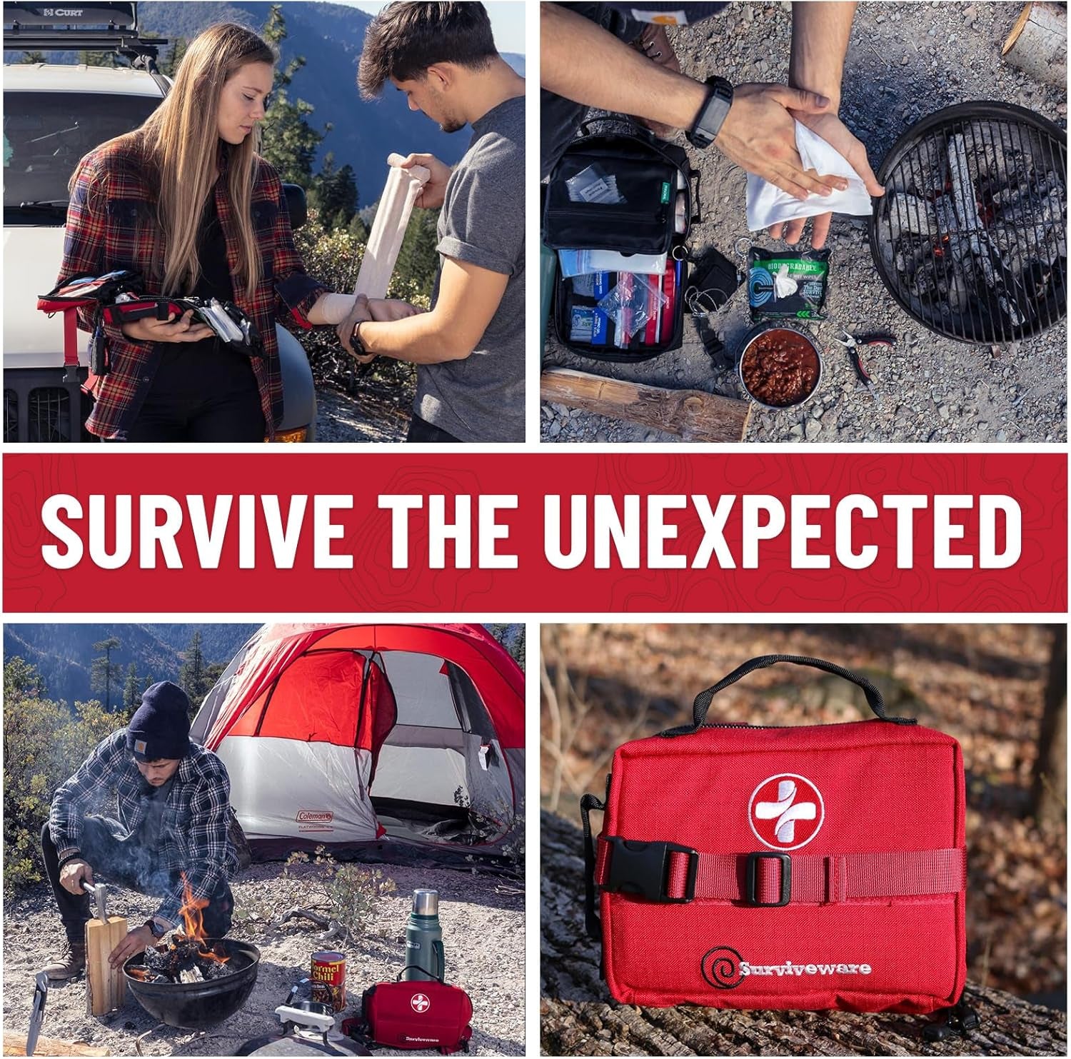119 Pcs Comprehensive Premium Survival First Aid Kit - Medical Emergency Kit for Travel Camping Gear, Home Essentials & Outdoor Emergencies - HSA & FSA Eligible Survival Kit