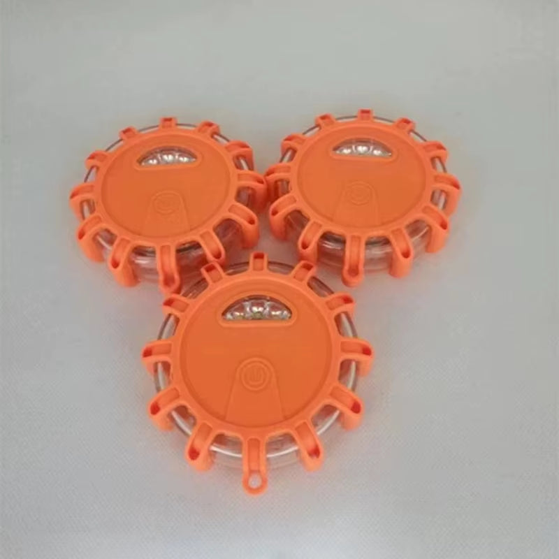 3 Pack LED Road Flares Flashing Emergency Warning Light Requires AAA Batteries Help Flash Roadside Safety Disc Magnetic Flashing