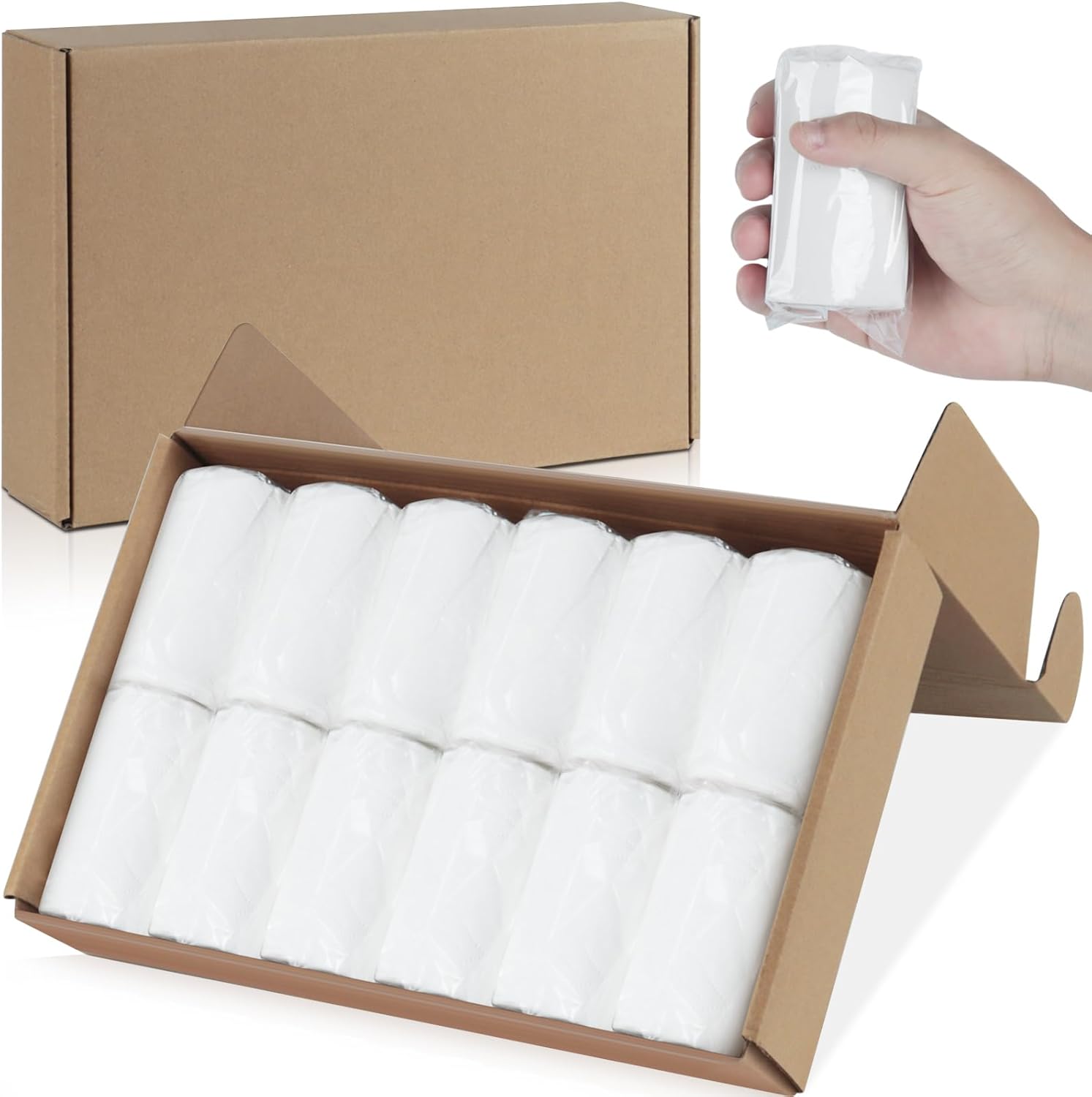 12 Packs Packable Camp Toilet Tissue Soft Travel Toilet Paper - Coreless Travel Size Toilet Paper for Camping Hiking Outdoors