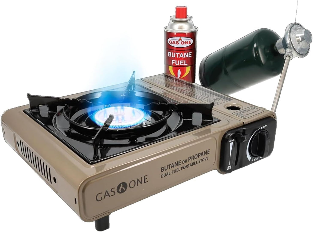 GS-3400P Propane or Butane Stove Dual Fuel Stove Portable Camping Stove - Patented - with Carrying Case Great for Emergency Preparedness Kit