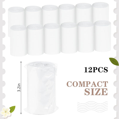 12 Packs Packable Camp Toilet Tissue Soft Travel Toilet Paper - Coreless Travel Size Toilet Paper for Camping Hiking Outdoors