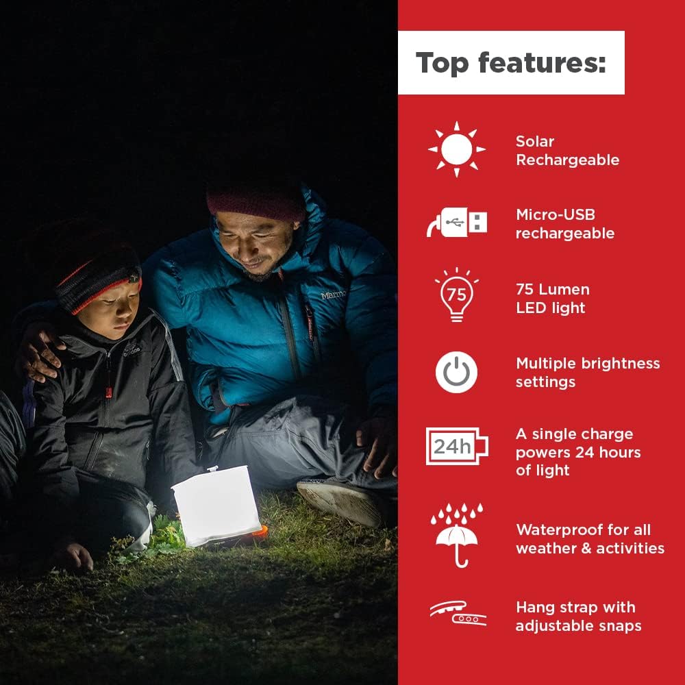 Solar Camping Lantern - Inflatable LED Lamp Perfect for Camping, Hiking, Travel and More - Emergency Light for Power Outages, Hurricane, Survival Kits - as Seen on Shark Tank