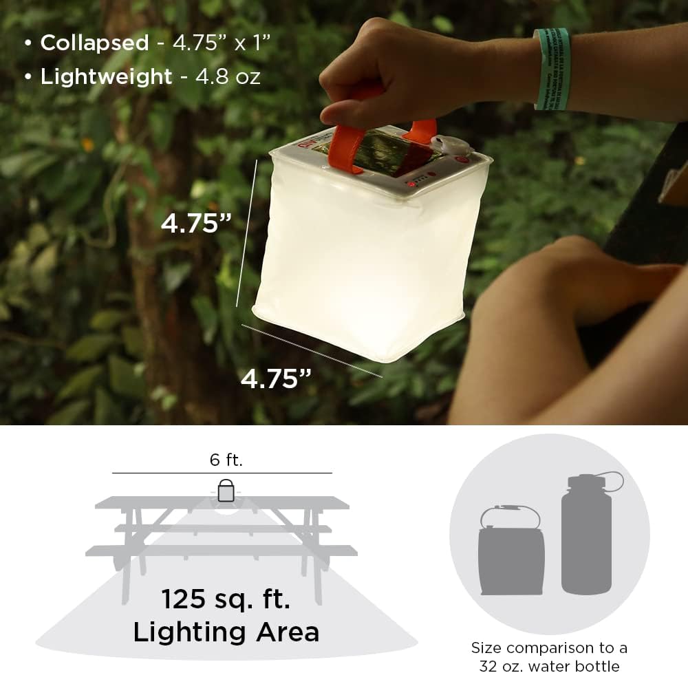 Solar Camping Lantern - Inflatable LED Lamp Perfect for Camping, Hiking, Travel and More - Emergency Light for Power Outages, Hurricane, Survival Kits - as Seen on Shark Tank