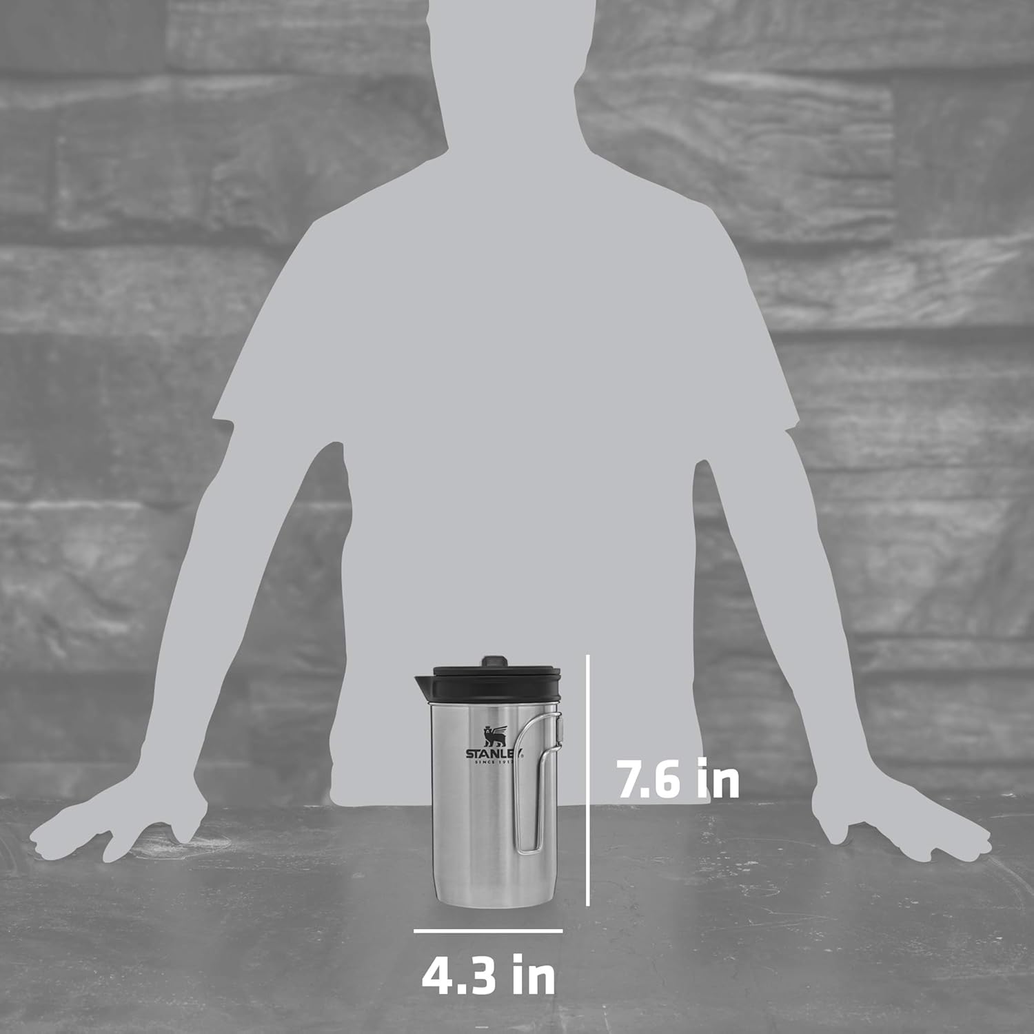 All in One French Press Coffee Maker 32 Oz | 5 Minute Brew, 4 Hours Hot | Mesh Filter for Coffee Grounds | Insulated Stainless Steel French Press | Bpa-Free | Stainless