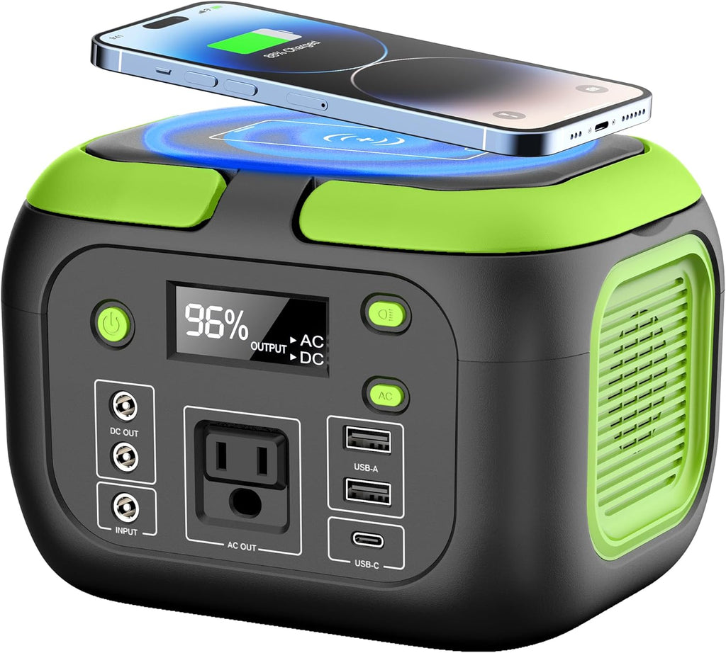 200W Portable Power Station,  42000Mah Solar Generator with 110V AC Outlet, DC, USB C, USB QC3.0, 155Wh Backup Battery Pack Power Supply for Camping Essential Road Trip Home Outdoor Emergency