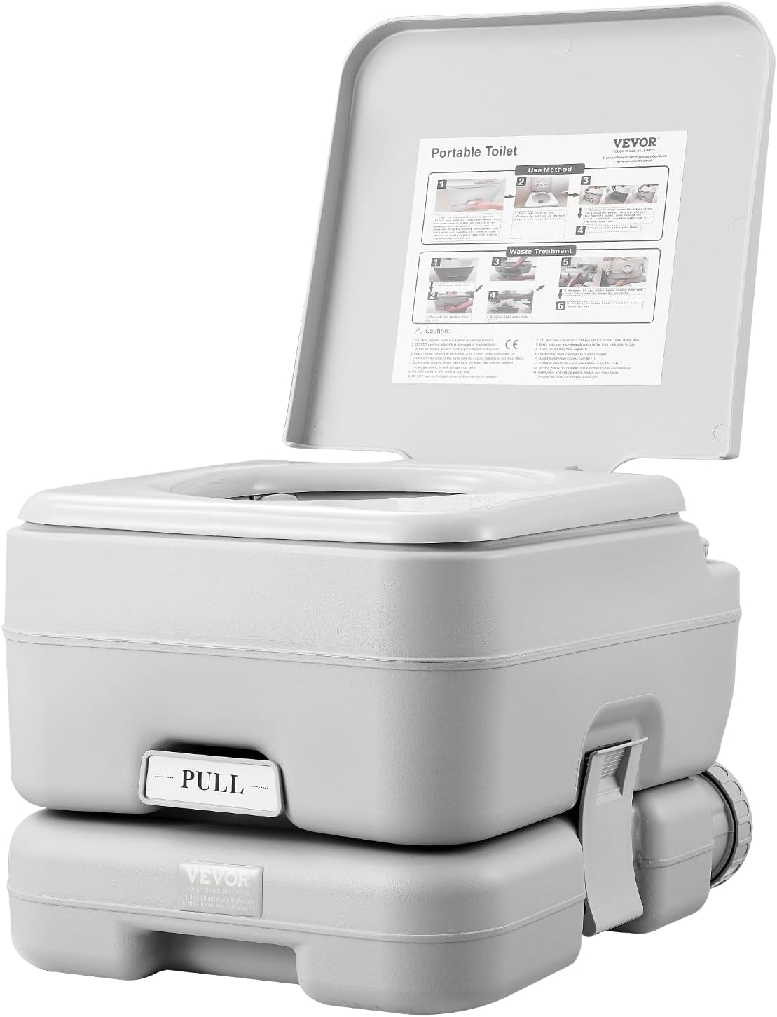 Portable Toilet for Camping & RV Trips, Cassette Toilet with 3.2 Gal, Push-Button Pressurized Flush, Sealed Spill-Proof