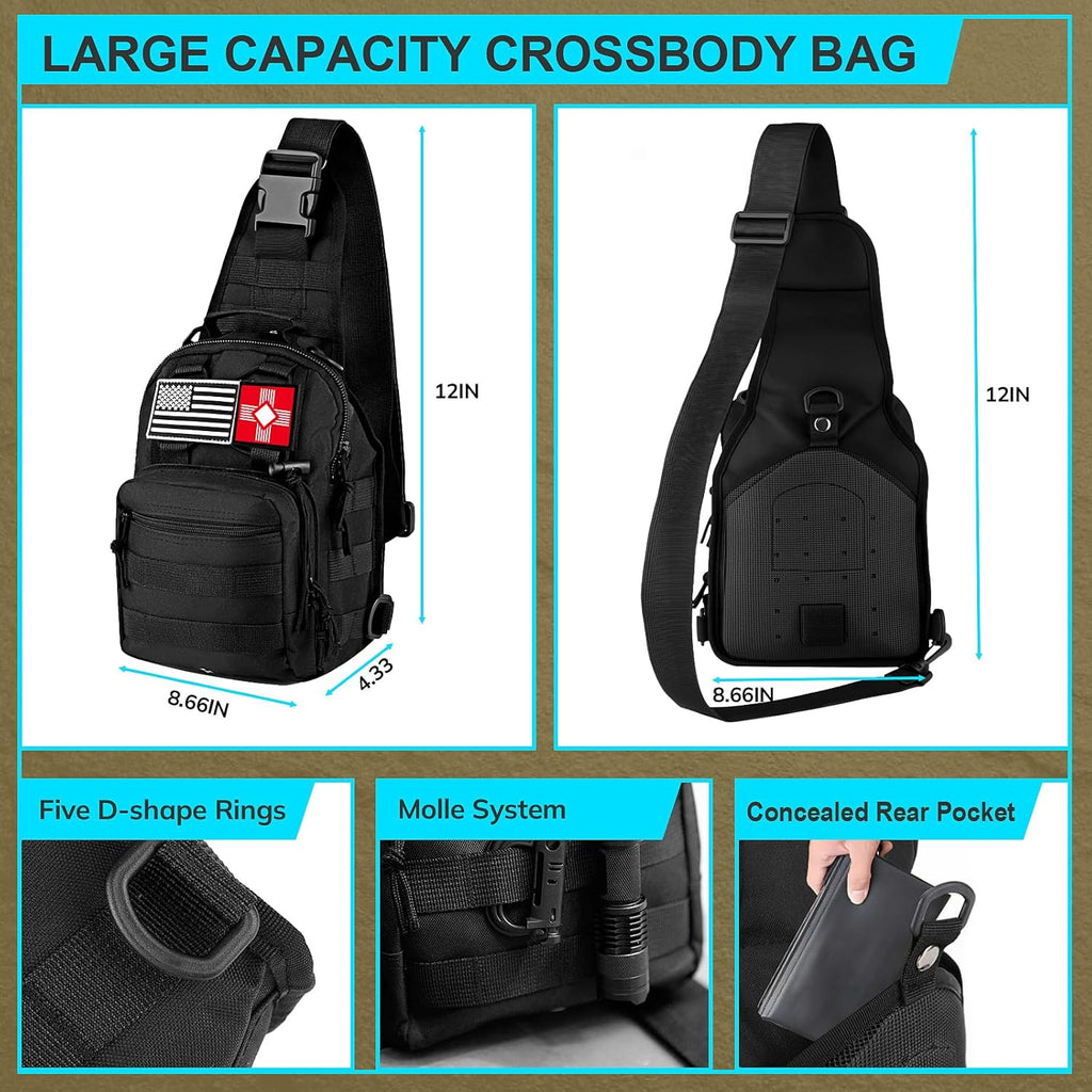 Survival Kit, Gifts for Christmas Men, Women, 251Pcs Emergency Survival Gear and Supplies Equipment, First Aid Kit with Crossbody Bag, Camping Essentials for Earthquake, Hiking, Outdoor Adventure