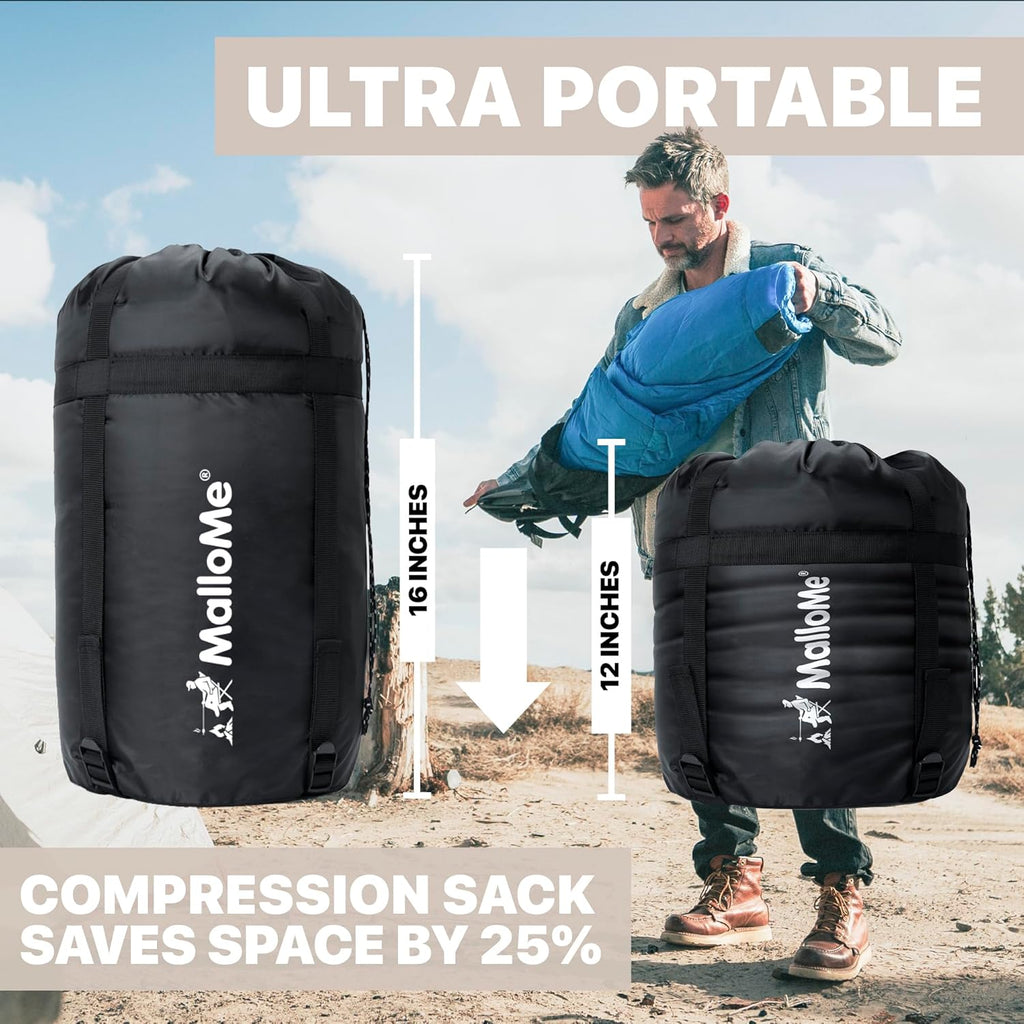 Sleeping Bags for Adults Cold Weather & Warm - Backpacking Camping Sleeping Bag for Kids 10-12, Girls, Boys - Lightweight Compact Camping Essentials Gear Accessories Hiking Sleep Must Haves