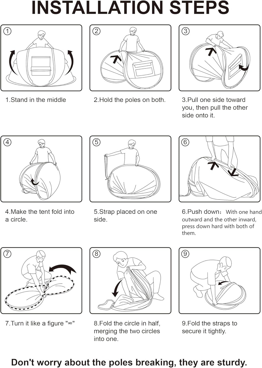 4 Person Easy Pop up Tent Waterproof Automatic Setup 2 Doors-Instant Family Tents for Camping Hiking & Traveling