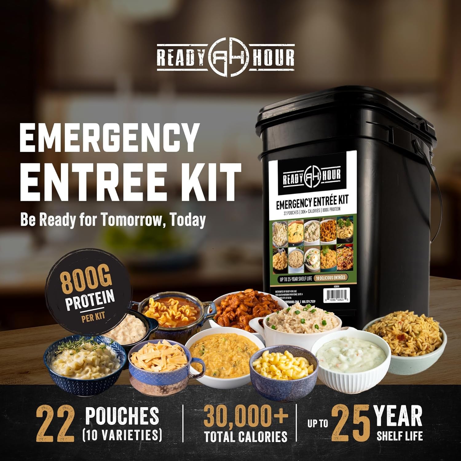 120 Serving Entree Bucket-Freeze Dried Emergency Food Supply-Survival Meals with Long Shelf Life-Prepper Essentials for Disaster, Camping, Hiking, or Outdoor Use