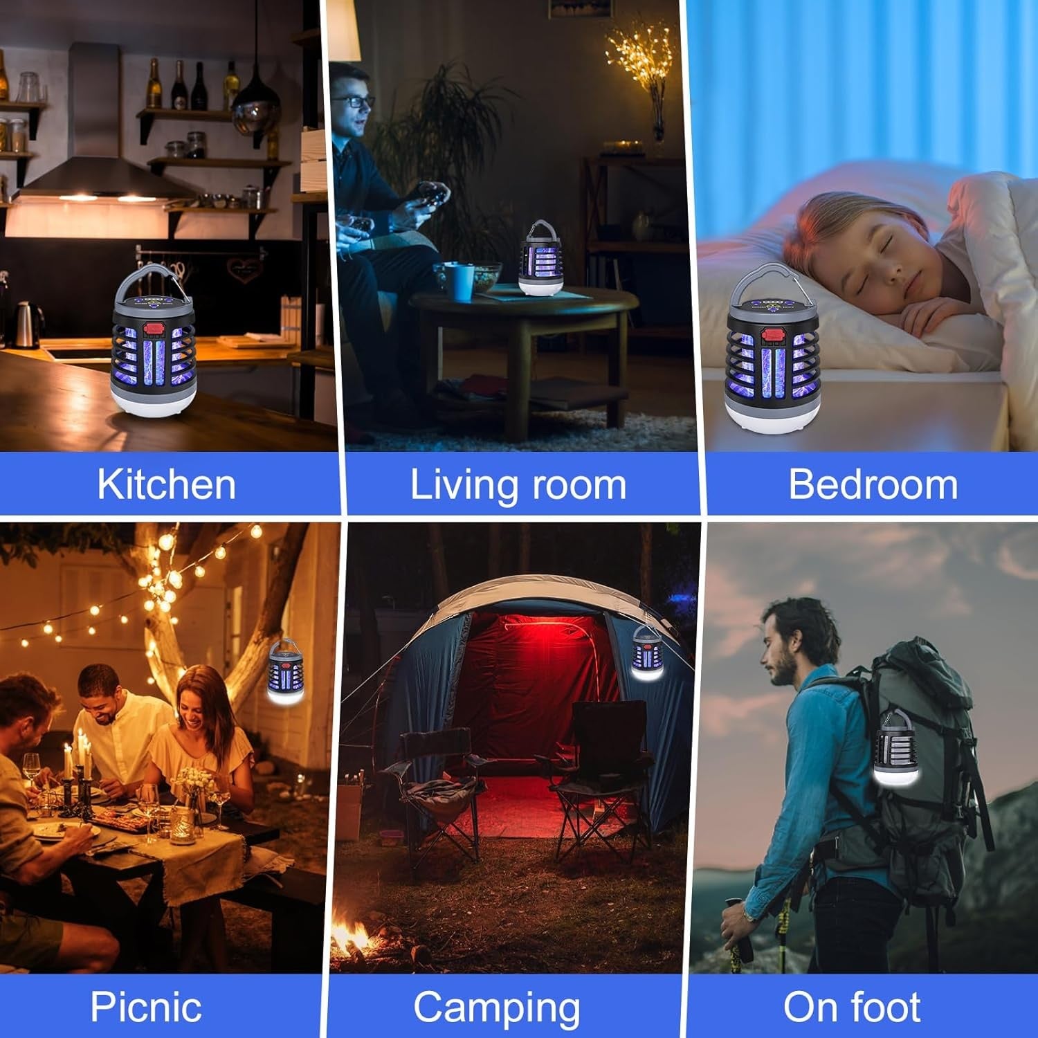 3 in 1 Indoor Bug Outdoor Mosquito Zappers, USB Rechargeable Mosquito Killer