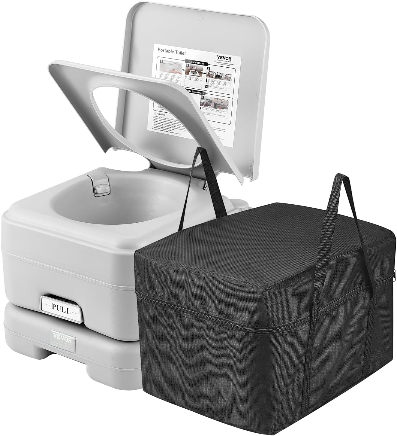 Portable Toilet for Camping & RV Trips, Cassette Toilet with 3.2 Gal, Push-Button Pressurized Flush, Sealed Spill-Proof