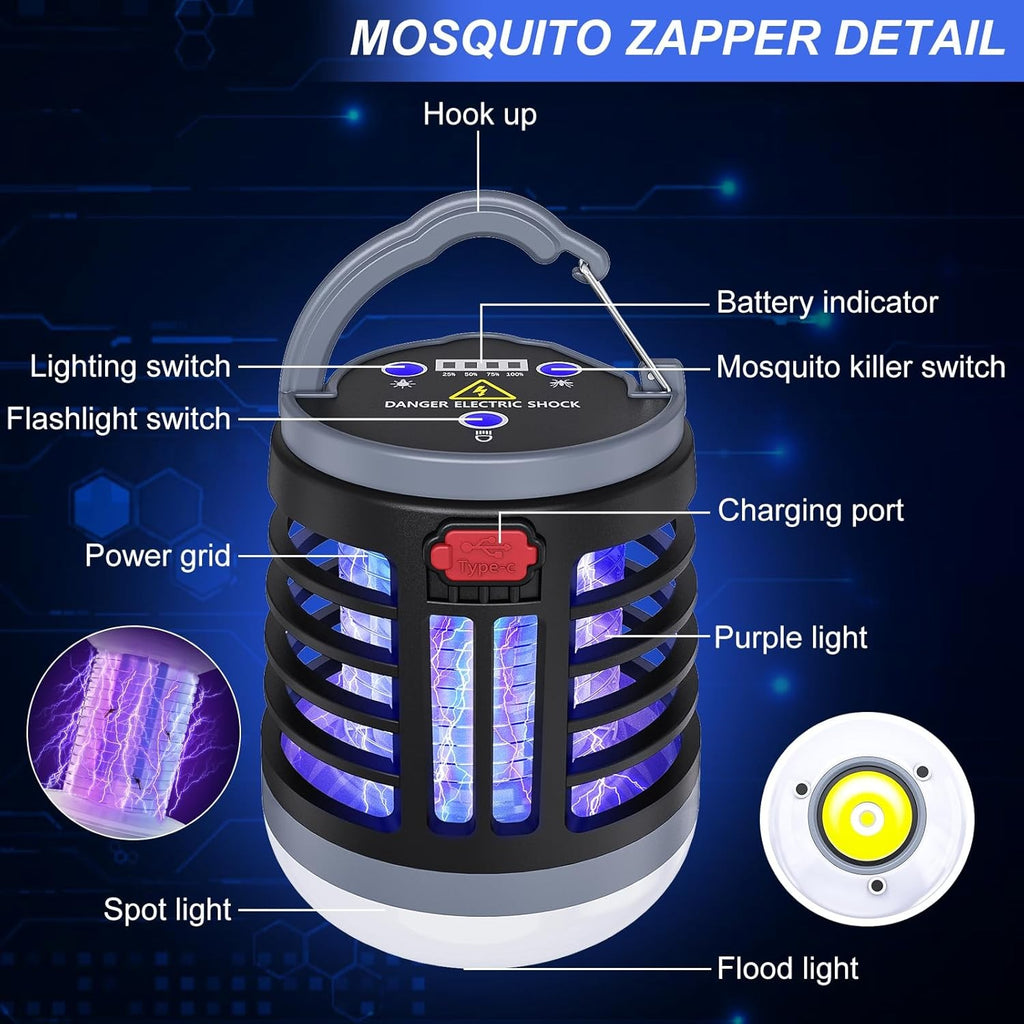3 in 1 Indoor Bug Outdoor Mosquito Zappers, USB Rechargeable Mosquito Killer