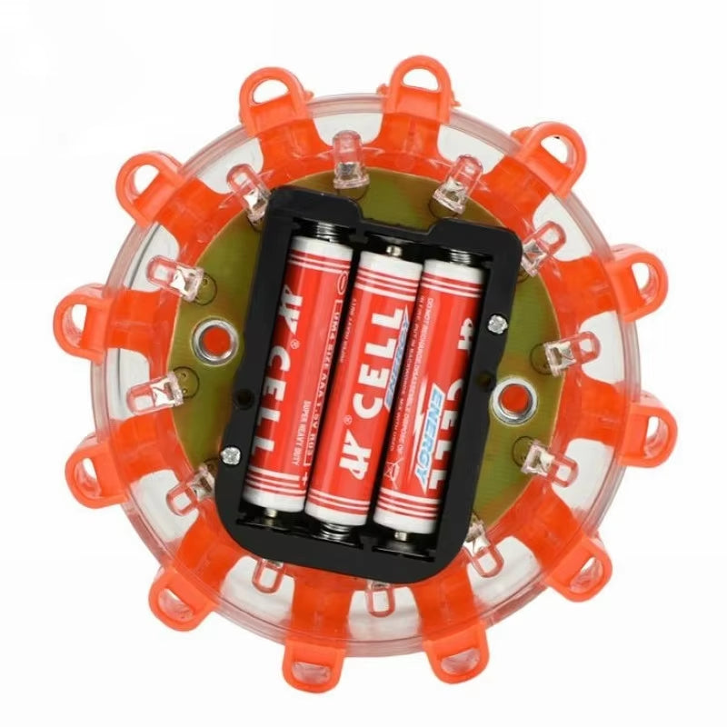 3 Pack LED Road Flares Flashing Emergency Warning Light Requires AAA Batteries Help Flash Roadside Safety Disc Magnetic Flashing